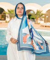 Wavy Printed Chiffon Scarf